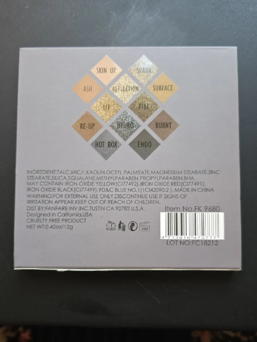 Amuse Professional Smoke & Mirrors 12-Color Eyeshadow Palette